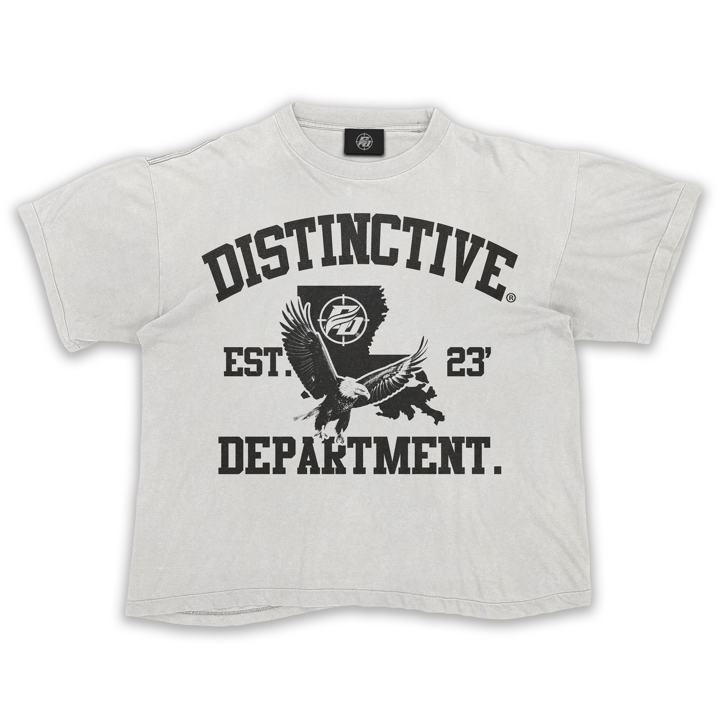 Distinctive “vintage boot tee”